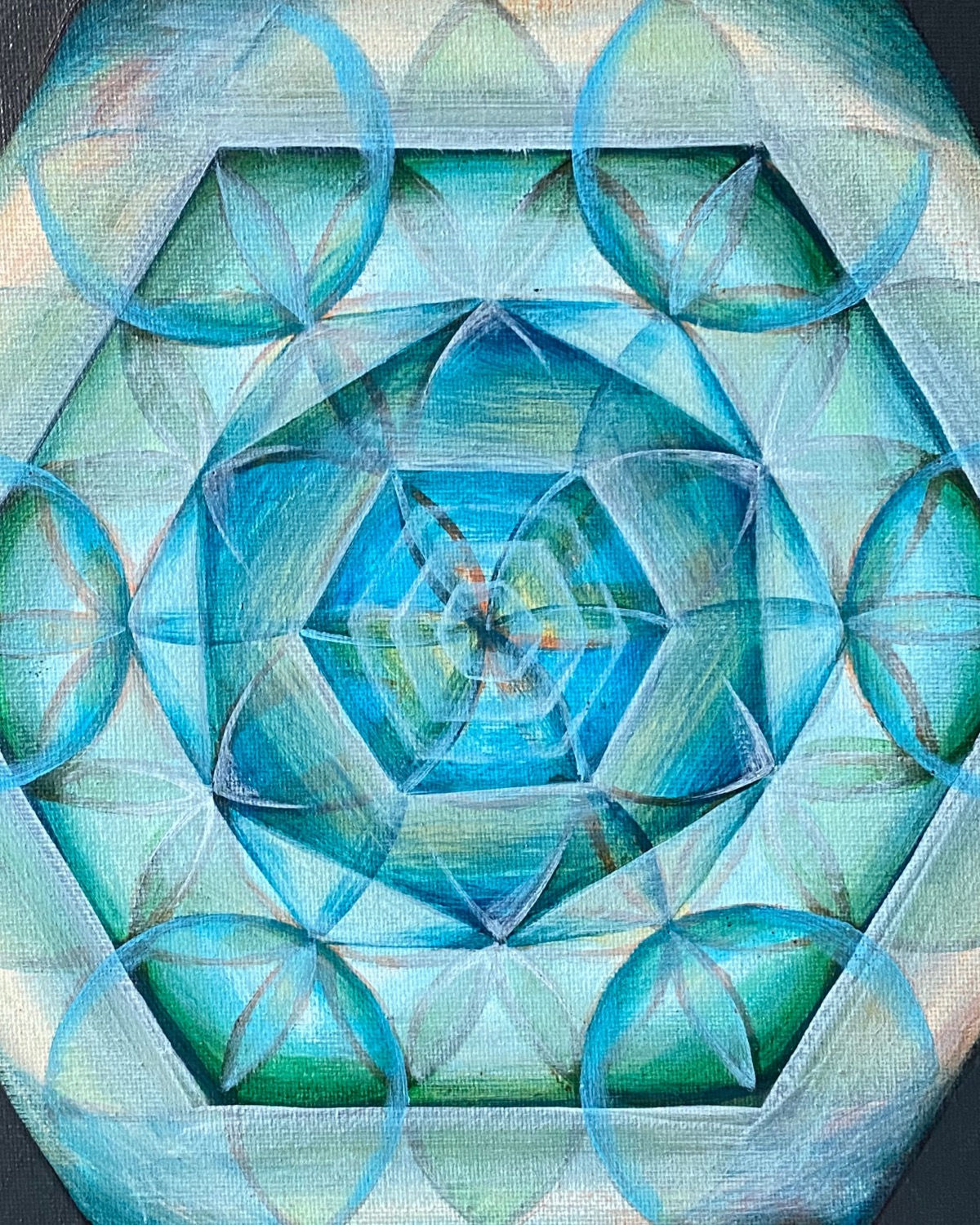 Aquamarine Crystal Mandala Print (5”x7”)