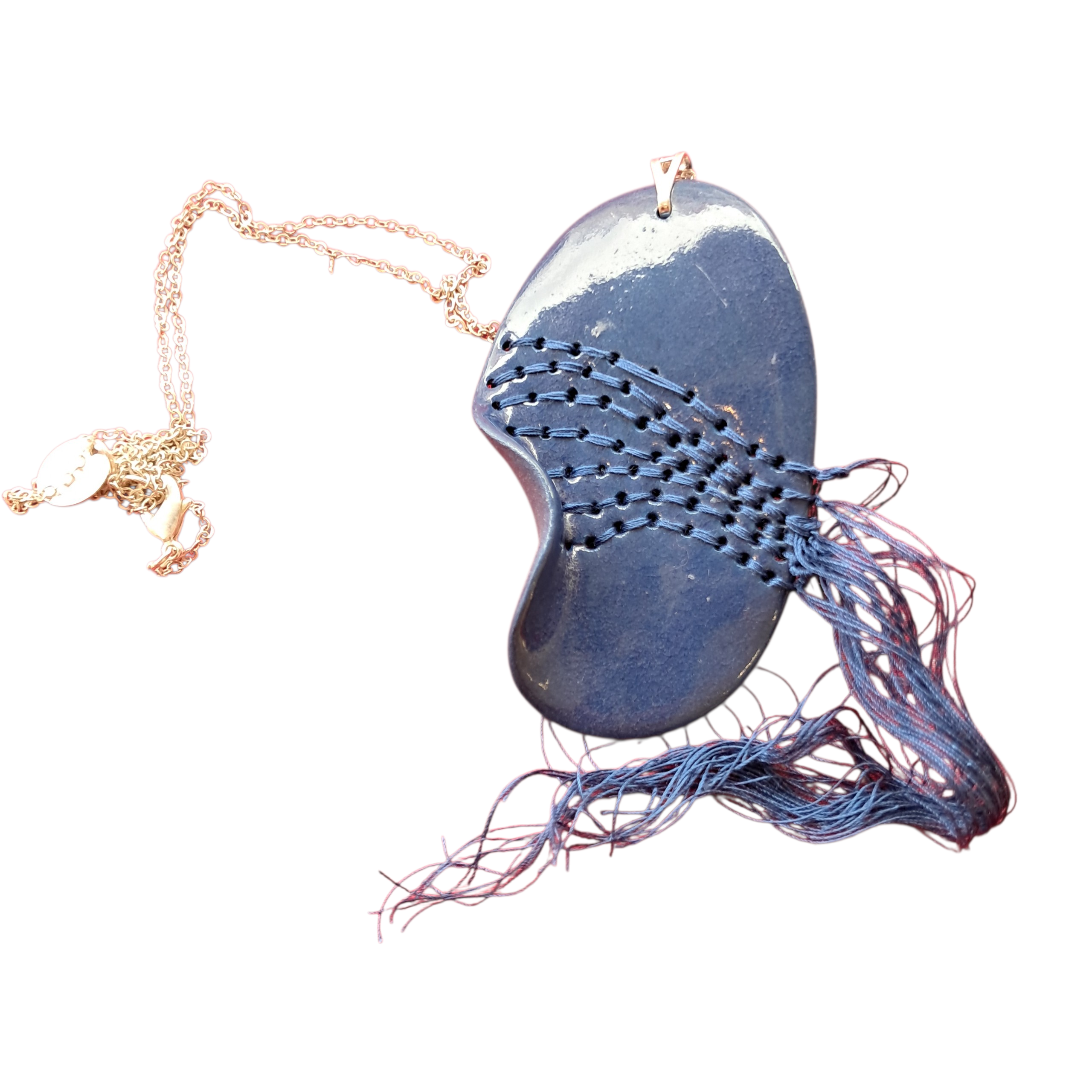 Colar ondas camafeu azul e azul