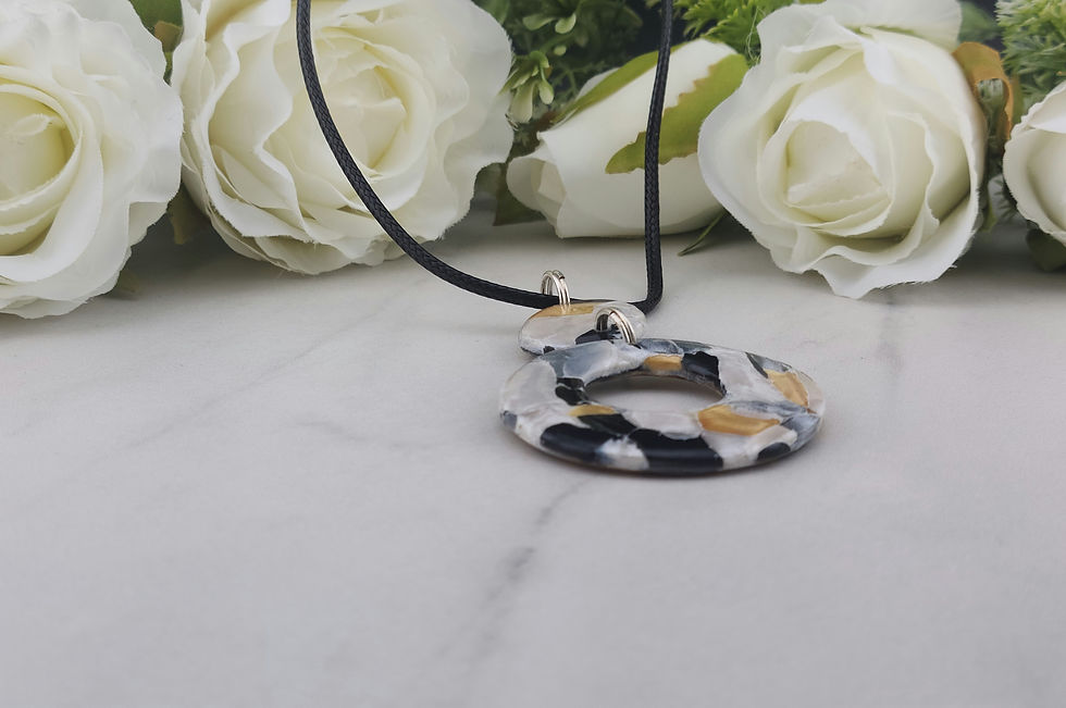 Golden Marble Elegance Necklace