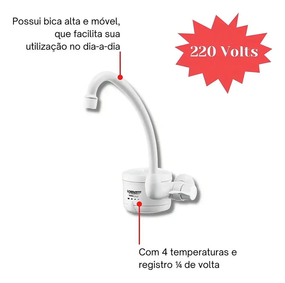 Miniatura: Torneira Elétrica Lorenzetti Loren Easy Parede Branca