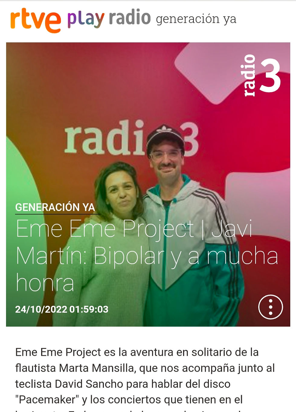 PROGRAMA GENERACIÓN YA RADIO 3