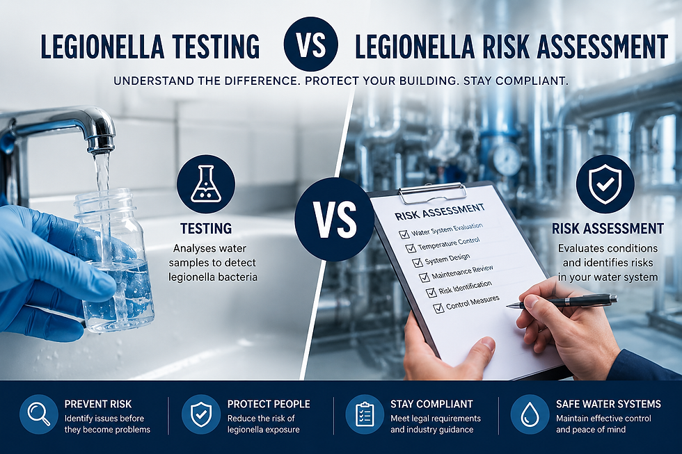 Legionella Testing vs Legionella Risk Assessment: What’s the Difference?
