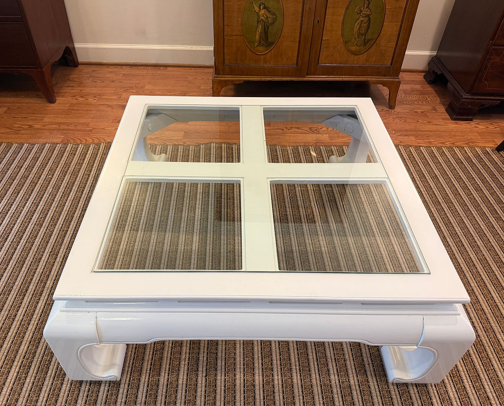 Thumbnail: Chinoiserie Style White Lacquer Coffee Table