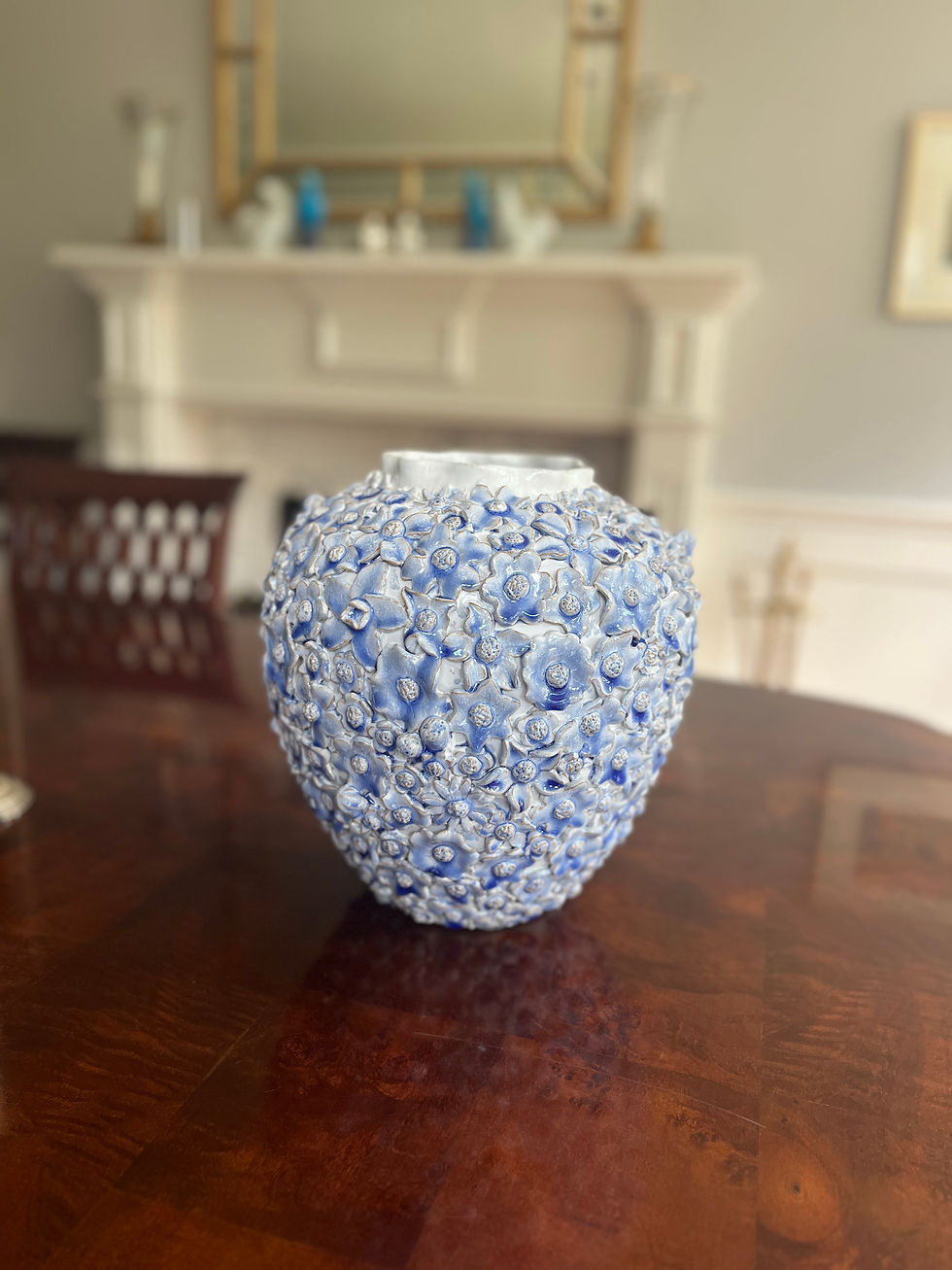 Thumbnail: Large Handmade Ceramic Vase with Flowers