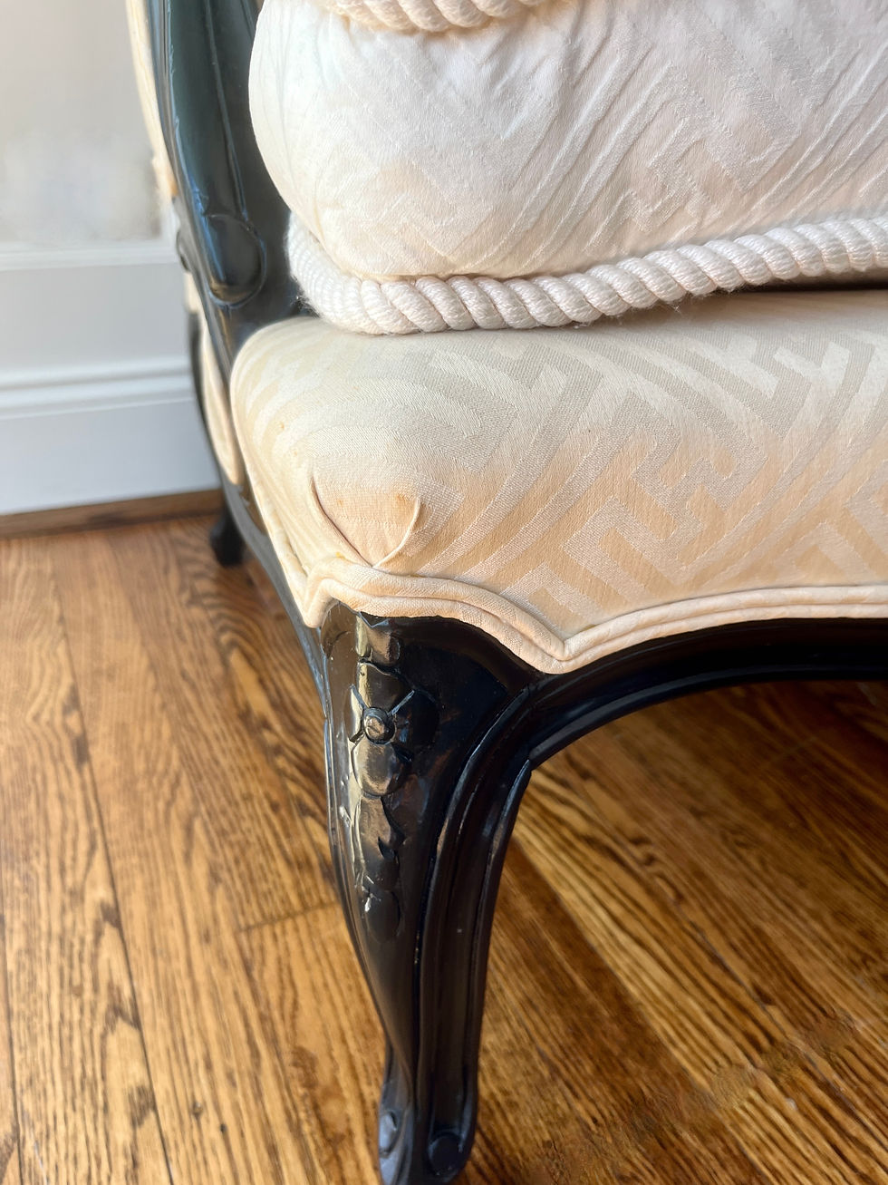 Thumbnail: Vintage Black Lacquered Bergère