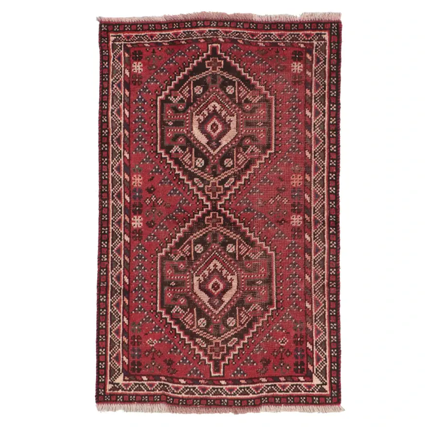 Hand-Knotted Persian Shiraz Accent Rug