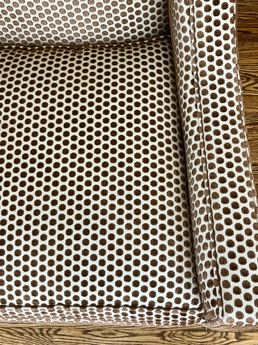 Thumbnail: Custom Dotted Cut Velvet High Back Chair