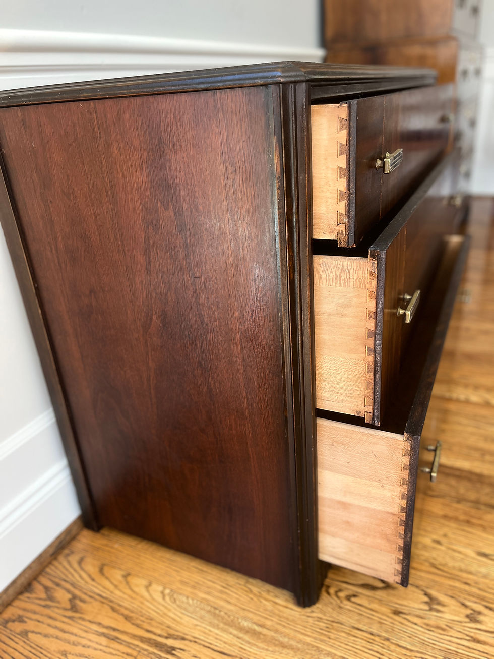 Thumbnail: Art Deco Walnut Waterfall Chest of Drawers