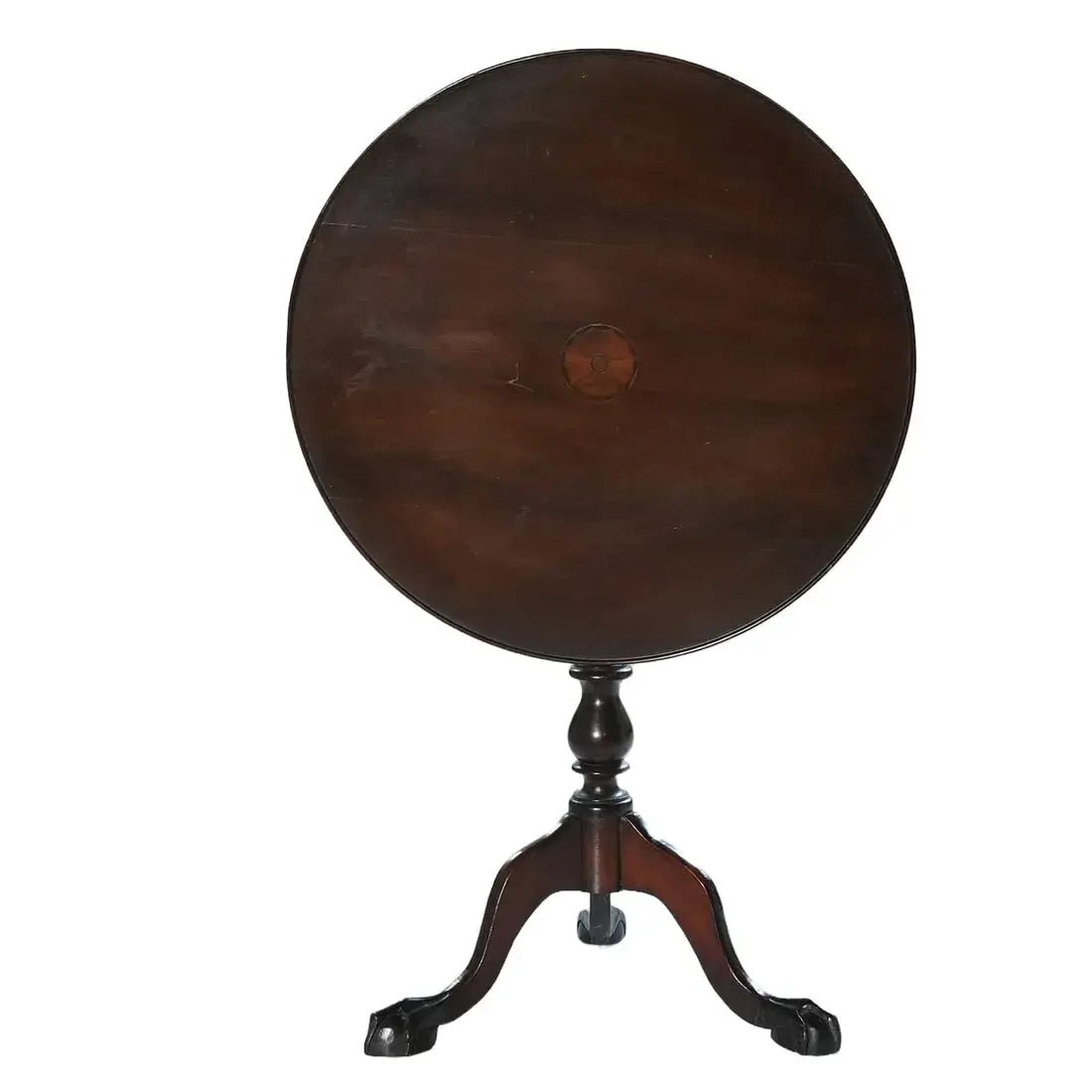Antique Georgian Inlaid Mahogany Tilt Top Table