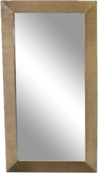 Thumbnail: Contemporary Large Ribbed Metal Mirrors, a Pair