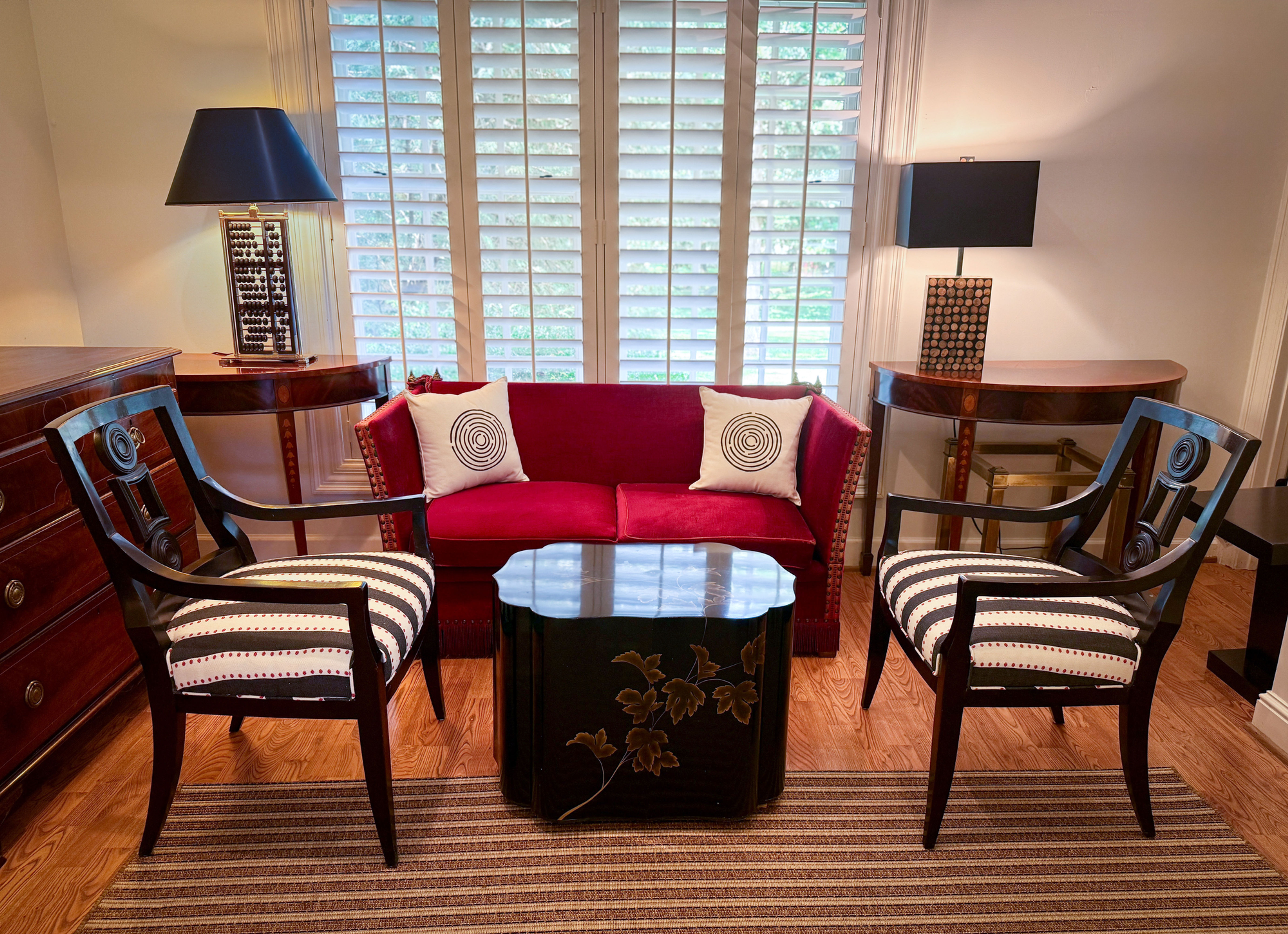 Asian Style Black and Gilt-Lacquered Side Table