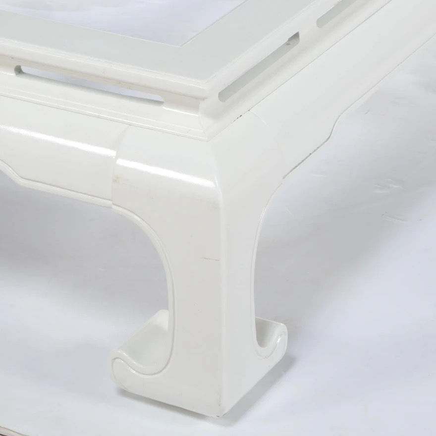 Thumbnail: Chinoiserie Style White Lacquer Coffee Table