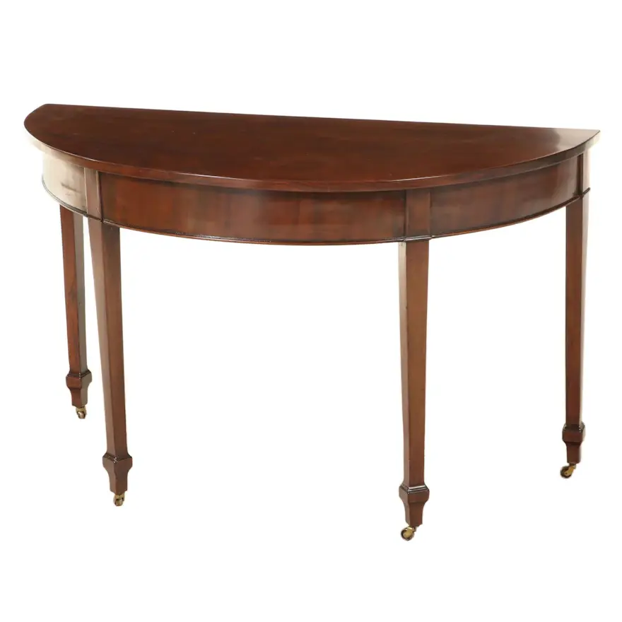 Hepplewhite Mahogany Demilune Table