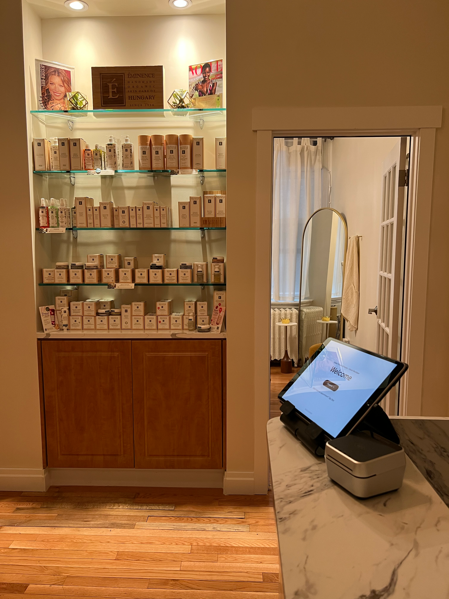 image of reception area at pretty please skincare