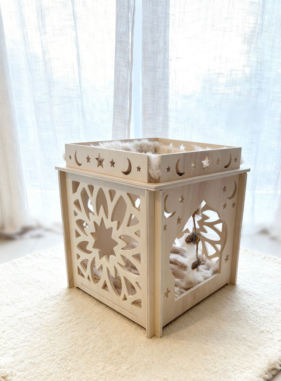 Miniature : Zen’Cat Home Cha'Smine – Niche double couchage en bois