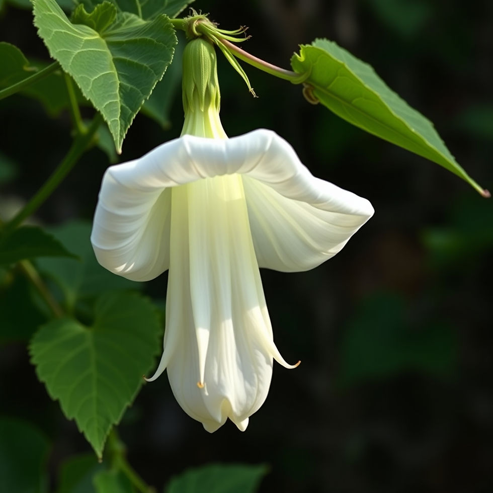 A white bell-shaped flower gracefully hangs among lush green leaves, illustrating that not all endings signal a conclusion, but rather a new beginning.