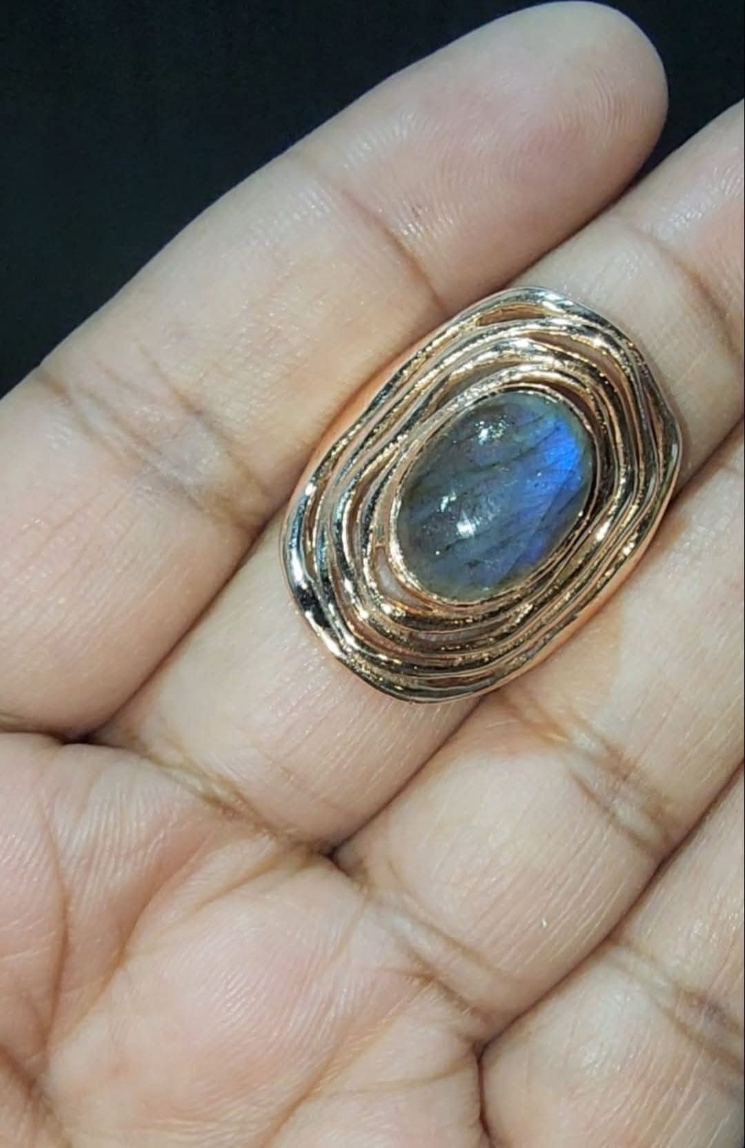 Labradorite Copper Ring