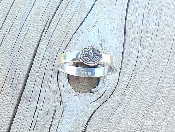 Thumbnail: Handmade Silver Lotus flower ring