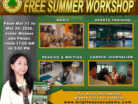 Free Summer Workshop Schedule
