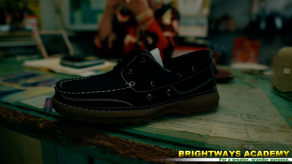 One of the handmade shoes available in the store.