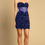 Thumbnail: Royal Blue Sequin Strapless Mini Dress - Corset Bodice