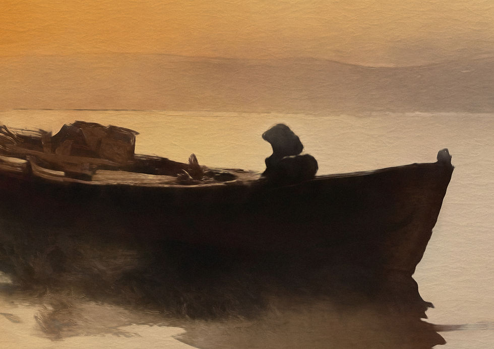 Thumbnail: Framed Fishing Boat at Sunrise artwork boat