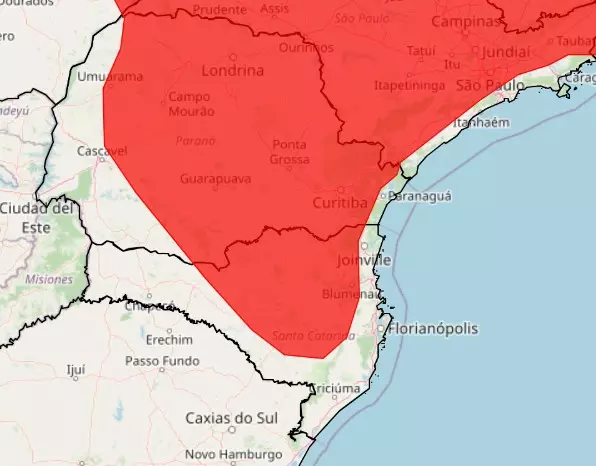 Santa Catarina em alerta vermelho