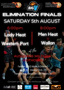 BIG V ELIMINATION FINALS THIS SATURDAY