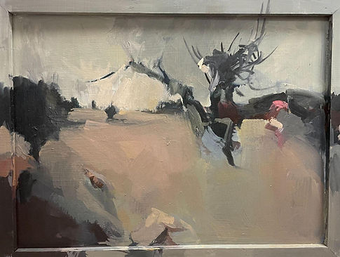 Barren Landscape Painting modeling light by Mazen Boukai