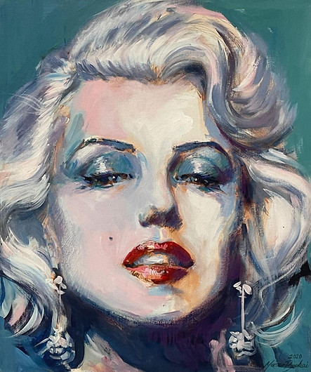 Impressionist Portrait of Marylin Manroe Modern Pop Art by Mazen Boukai