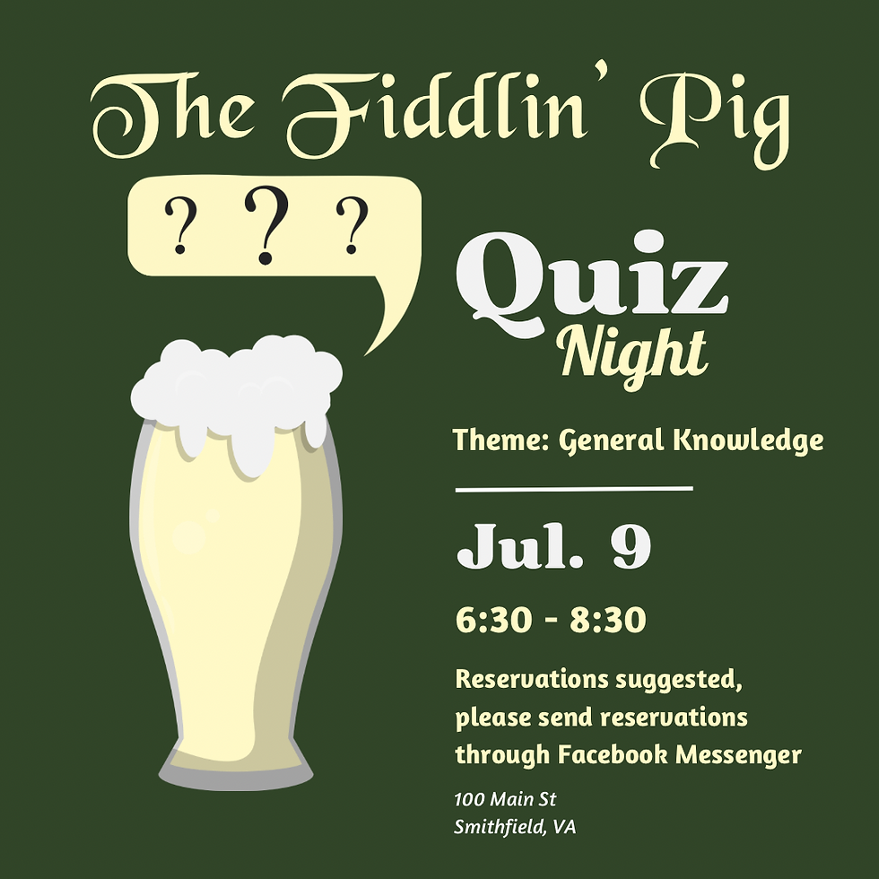 Quiz Night at The Fiddlin’ Pig