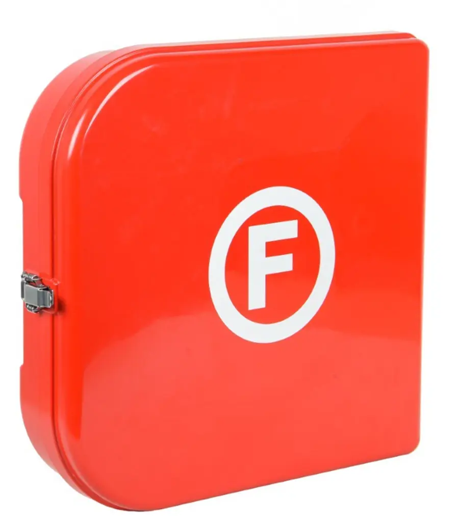 GABINETE PARA MANGUERA CONTRA INCENDIO DE 578 X 563 X 145MM, CERRADURAIZQUIERDA