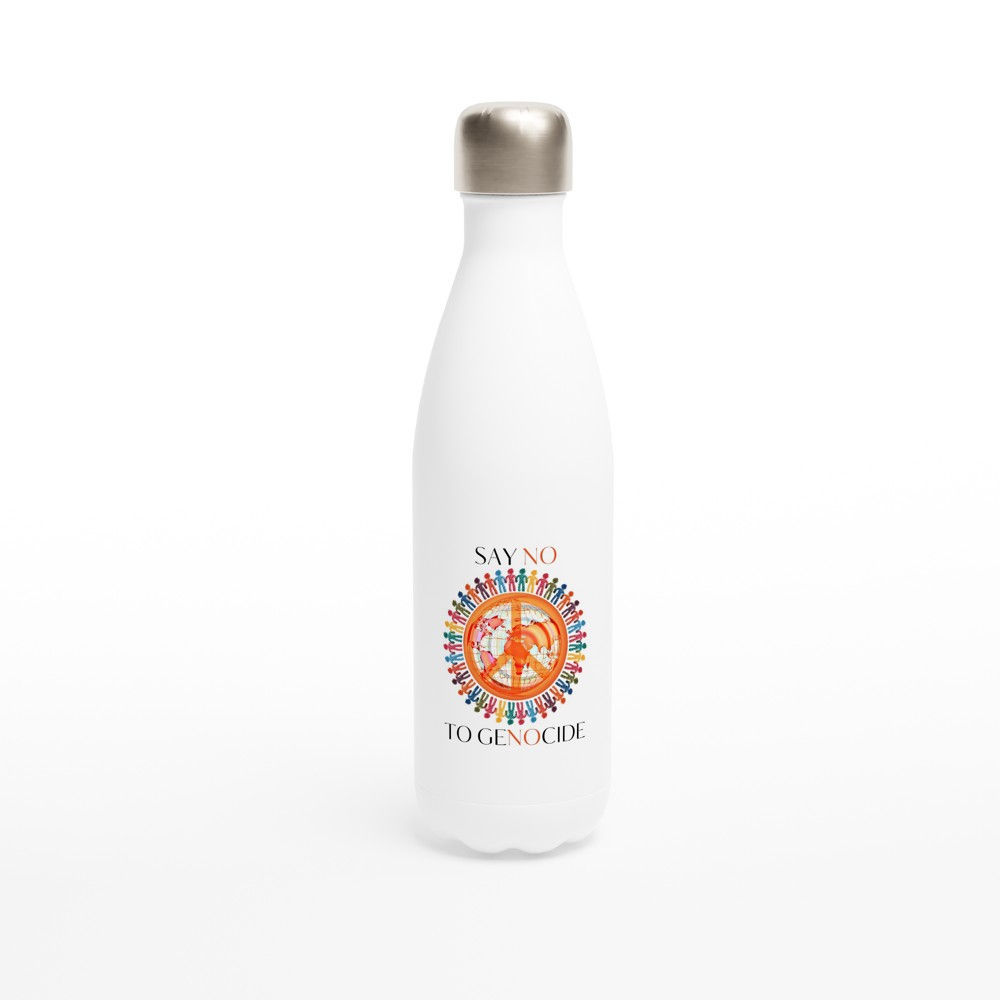 Say No to Genocide - White 17oz Stainless Steel Water Bottle