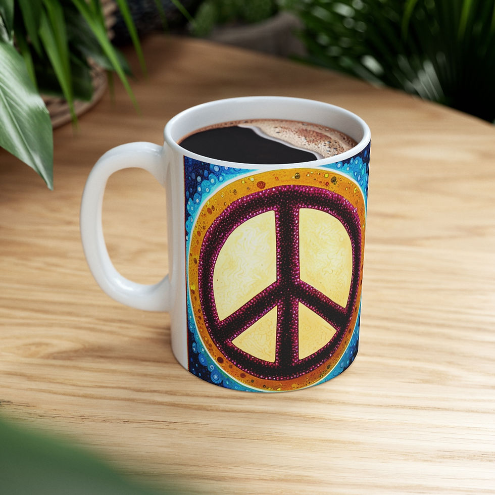 Thumbnail: Peace Symbol sign Psychedelics Mix #2 Mug 11oz mug AI- Unique Artwork