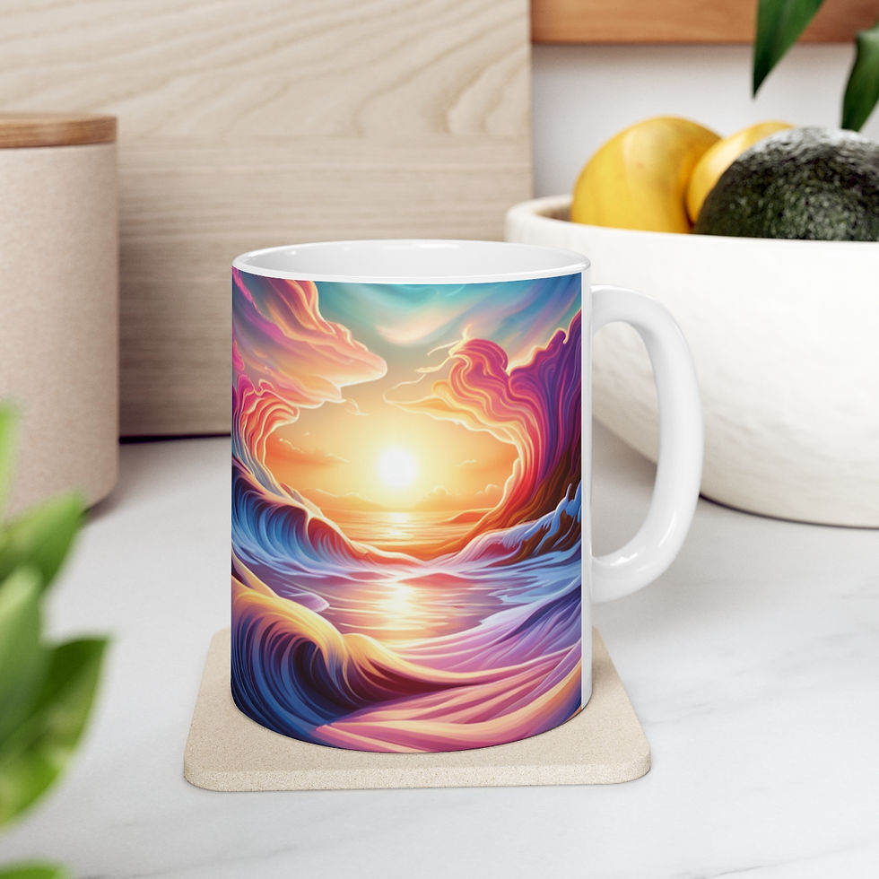 Thumbnail: Aquatic fantasy Sunset #7 Decorative 11oz Ceramic Coffee Mug