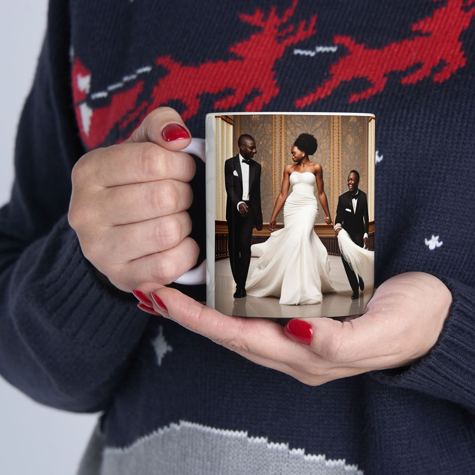 Thumbnail: Cultural Bride Groom Best Man Jumping the Broom Dance 11oz Ceramic Coffee Mug