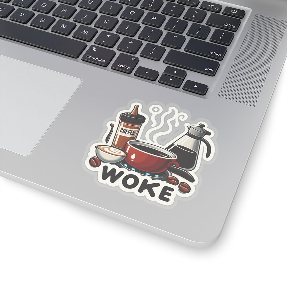 Thumbnail: Fresh Woke Coffee Vinyl Stickers, Laptop, Foodie, Beverage, Thirst Quencher #1
