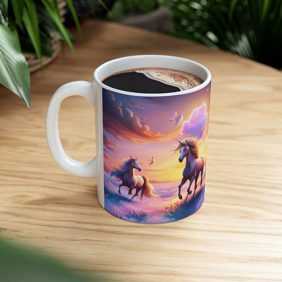 Thumbnail: I Dream of Unicorns & Butterflies #11 Ceramic 11oz Decorative Coffee Mug