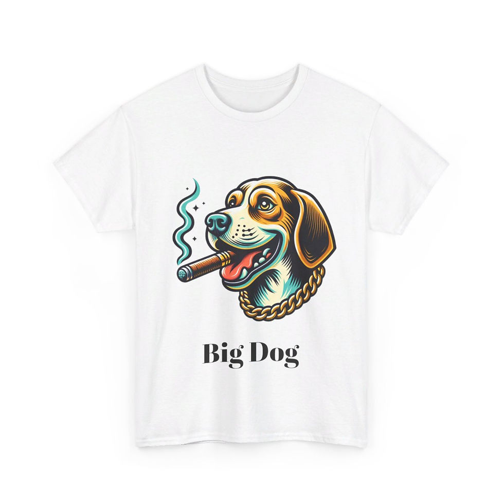 Thumbnail: Big Dog Hound Dog Shirt, The Dog Life Hound Dog Cigar Gold Chain T-Shirt