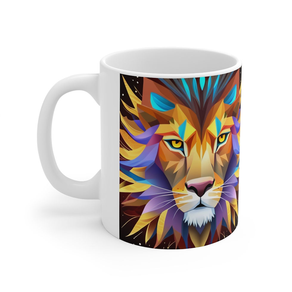 Thumbnail: Lion Gentle and Fierce #4 Mug 11oz mug AI- Unique Artwork