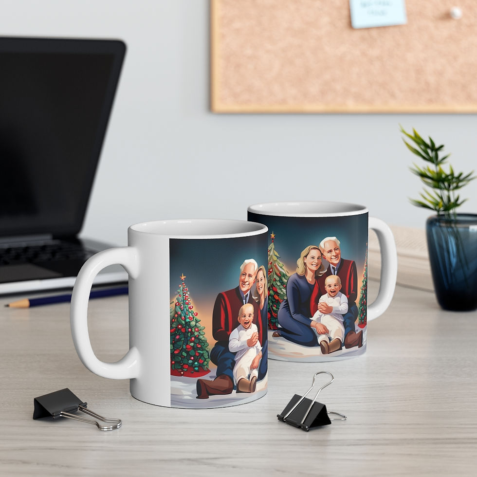 Thumbnail: Grandparents Baby's First Christmas Decorative 11oz Ceramic Coffee Mug #2
