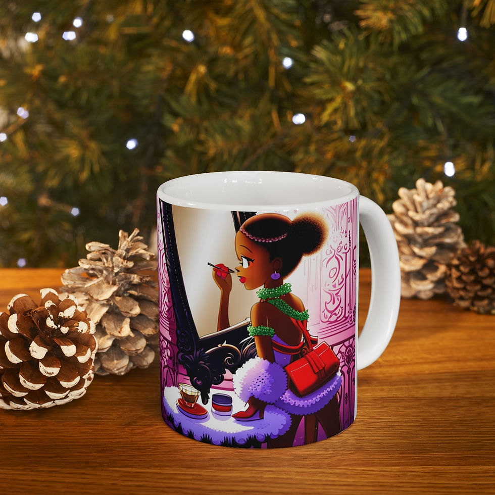 Thumbnail: Playing Dress up Just Like Mommie #1 Mug 11oz mug AI- Unique Artwork