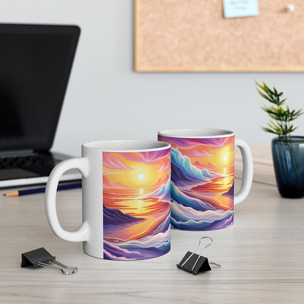 Thumbnail: Aquatic fantasy Sunset #8 Decorative 11oz Ceramic Coffee Mug