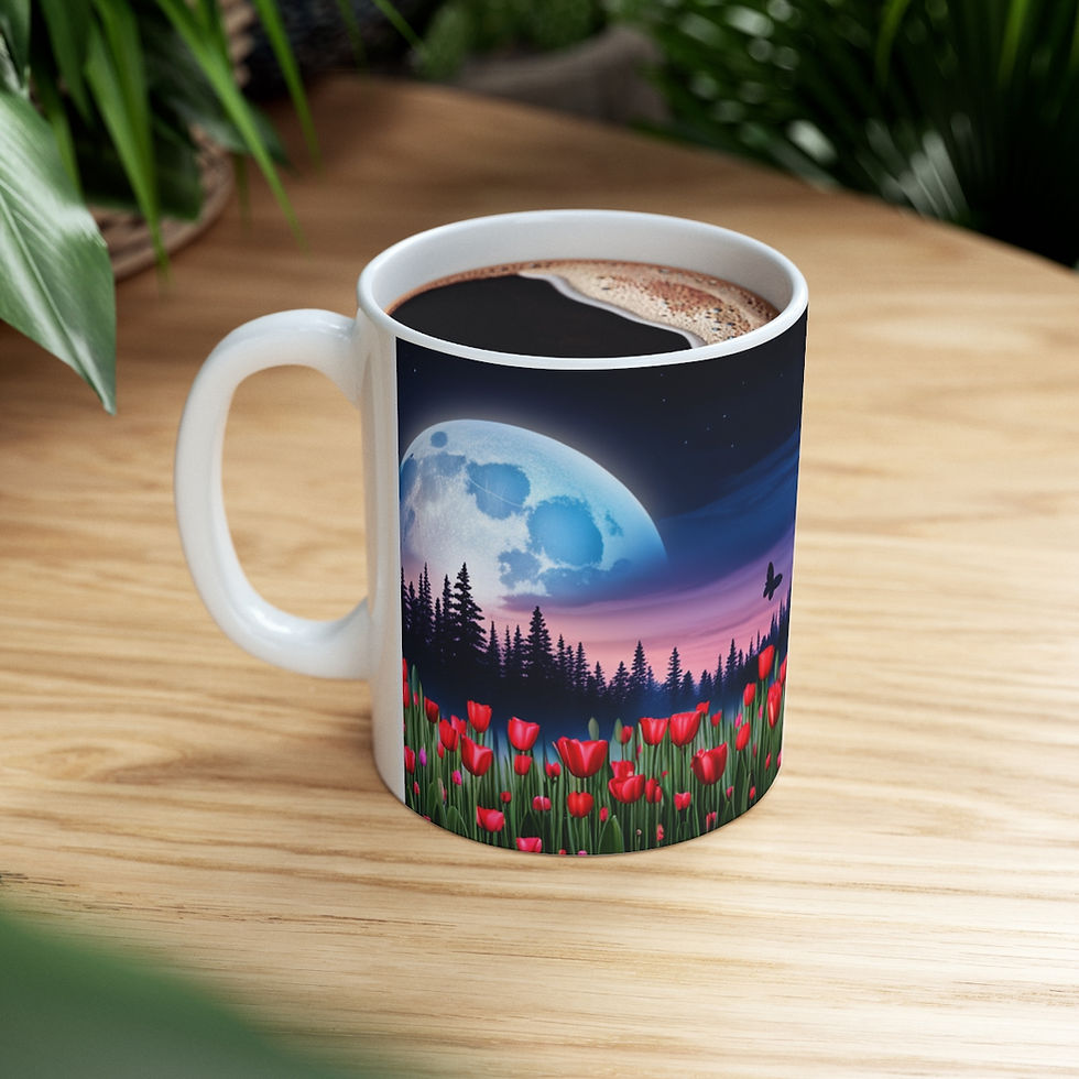 Thumbnail: Lunar Moon Fantasy Art #9 Ceramic Mug 11oz Unique Artwork