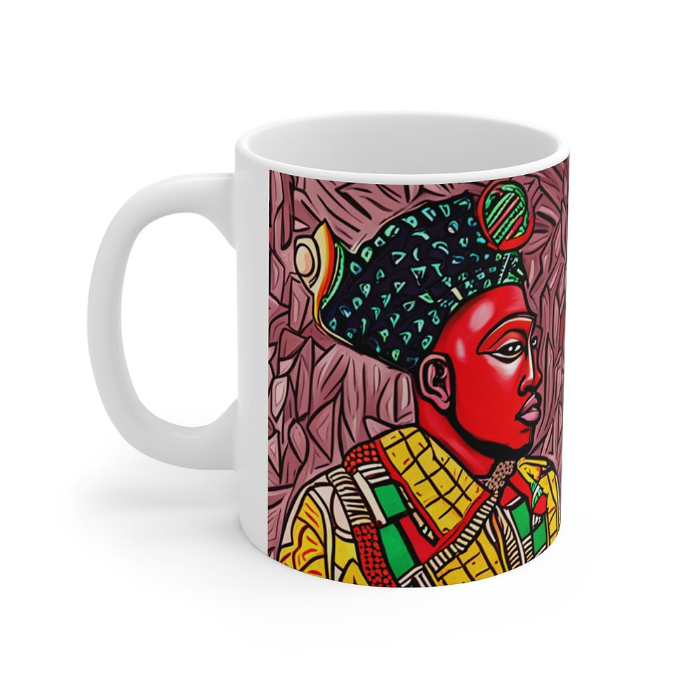 Thumbnail: African Cultural Designs Warrior King #6 11oz Decorative Coffee Mug