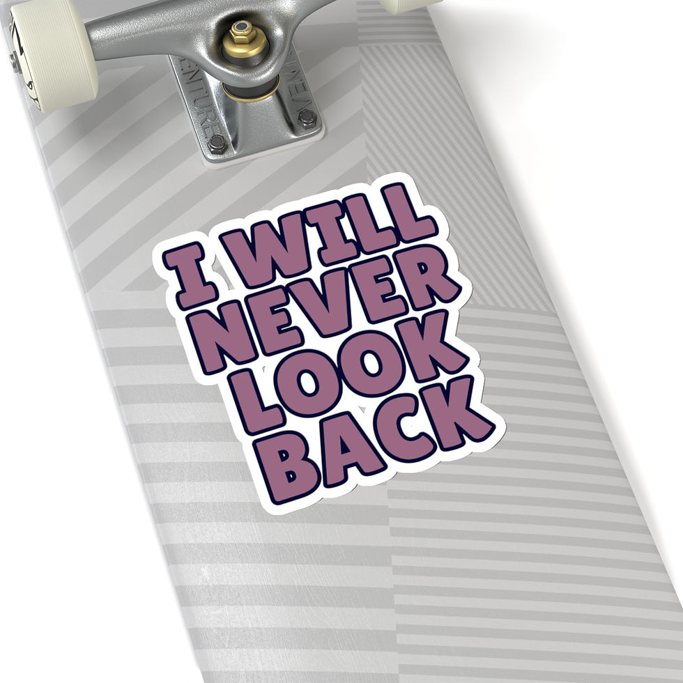 Thumbnail: Never Look Back Vinyl Stickers, Purple, Laptop, Diary, Journal