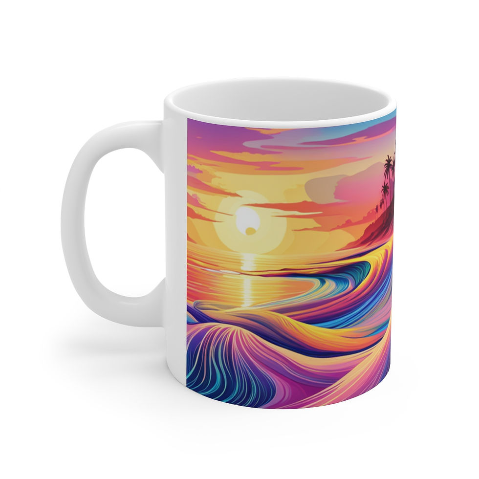 Thumbnail: Aquatic fantasy Sunset #20 Decorative 11oz Ceramic Coffee Mug