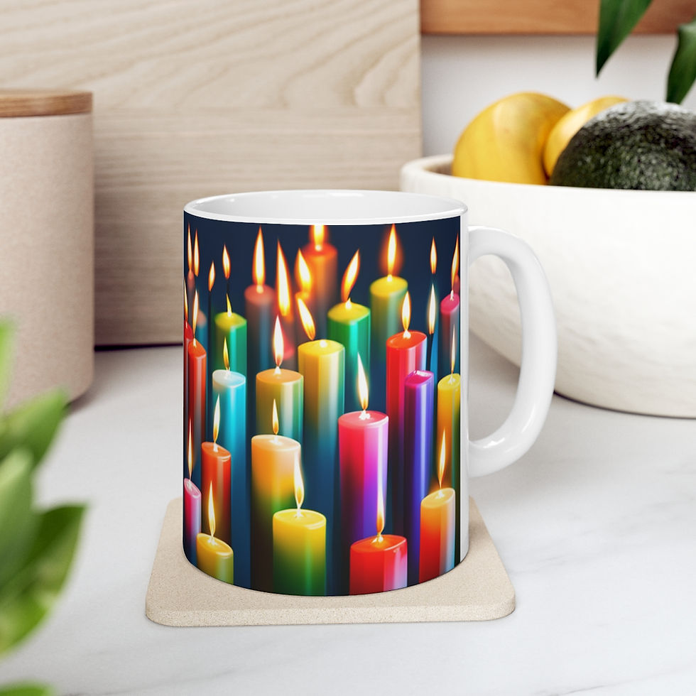 Thumbnail: Happy Birthday Candles #8 Ceramic 11oz Mug AI- Unique Artwork
