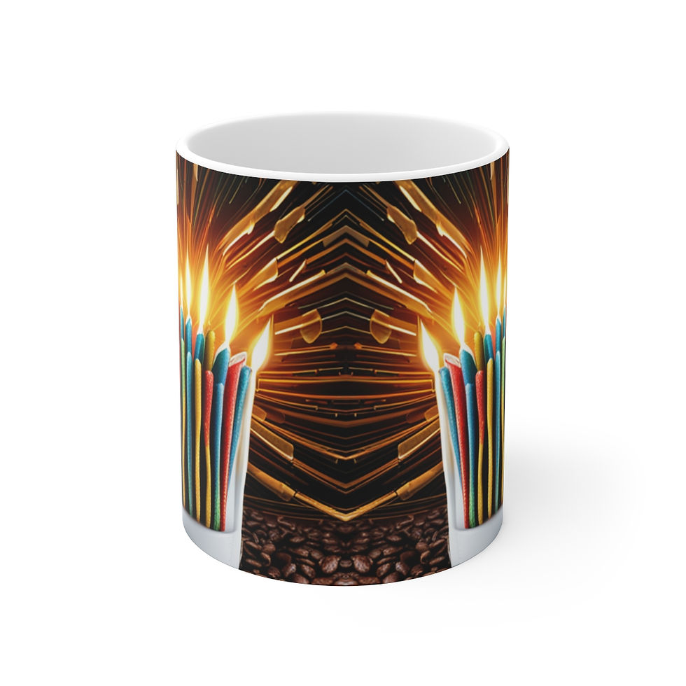 Thumbnail: Happy Birthday Candles #10 Ceramic 11oz Mug AI- Unique Artwork