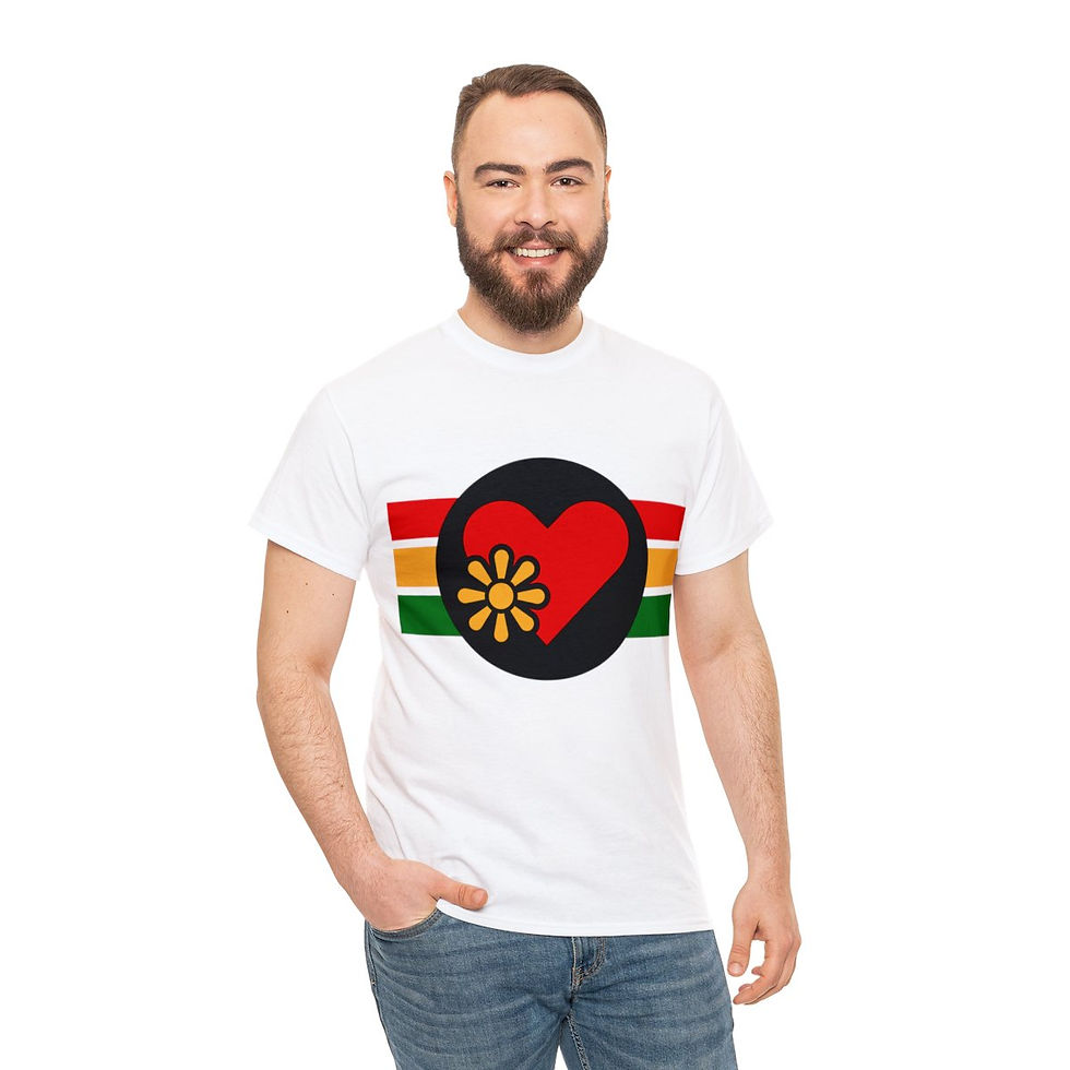 Thumbnail: Muse Wearable Heart Flower Unisex Heavy Cotton Crewneck T-Shirt